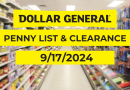 Dollar General Penny List & Clearance | September 17, 2024